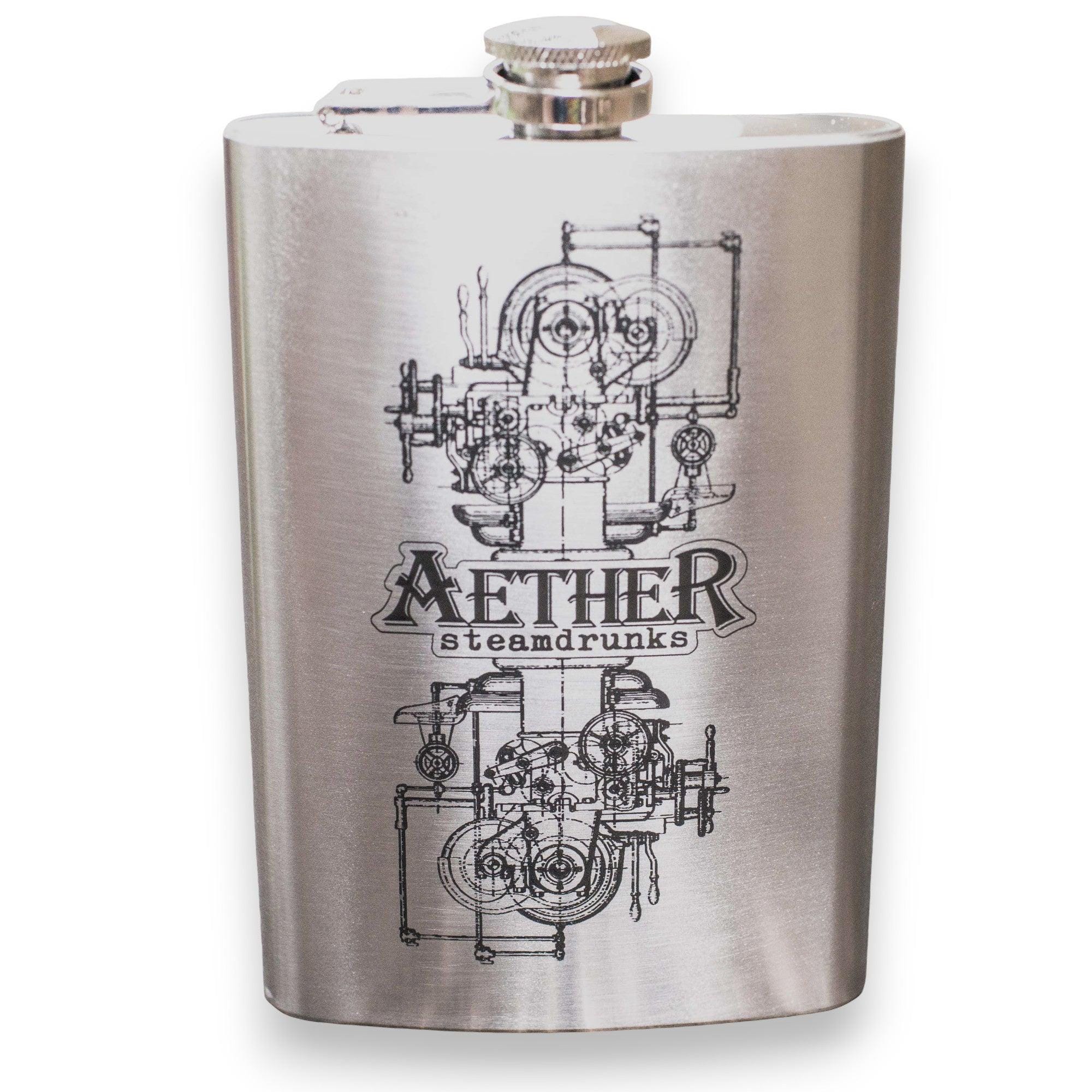 8oz Aether Steamdrunks Stainless Steel Flask 8oz Aether Steamdrunks Stainless Steel Flask