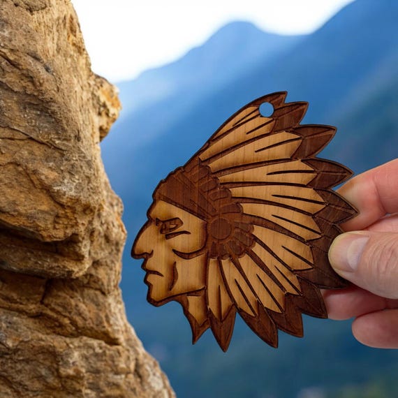 Indian Chief - Cedar Ornament Indian Chief - Cedar Ornament