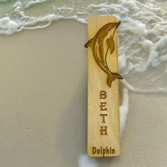 Bookmark - PERSONALIZED Dolphin - Birch wood Bookmark - PERSONALIZED Dolphin - Birch wood
