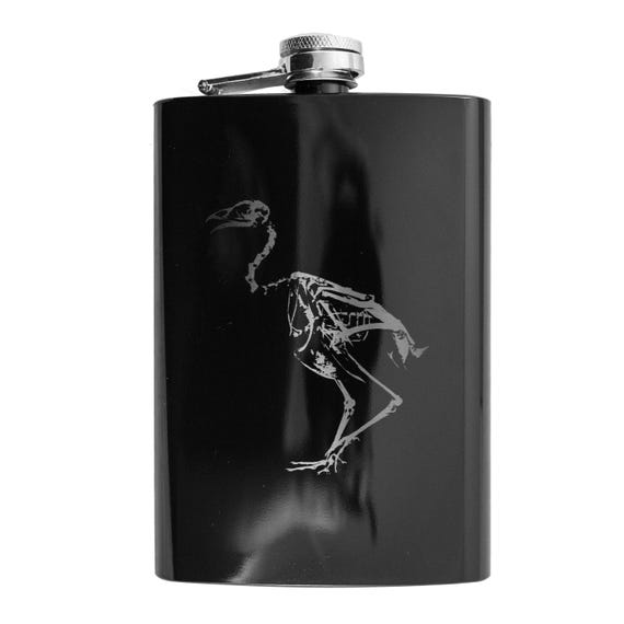 8oz BLACK Bird Skeleton Flask 8oz BLACK Bird Skeleton Flask