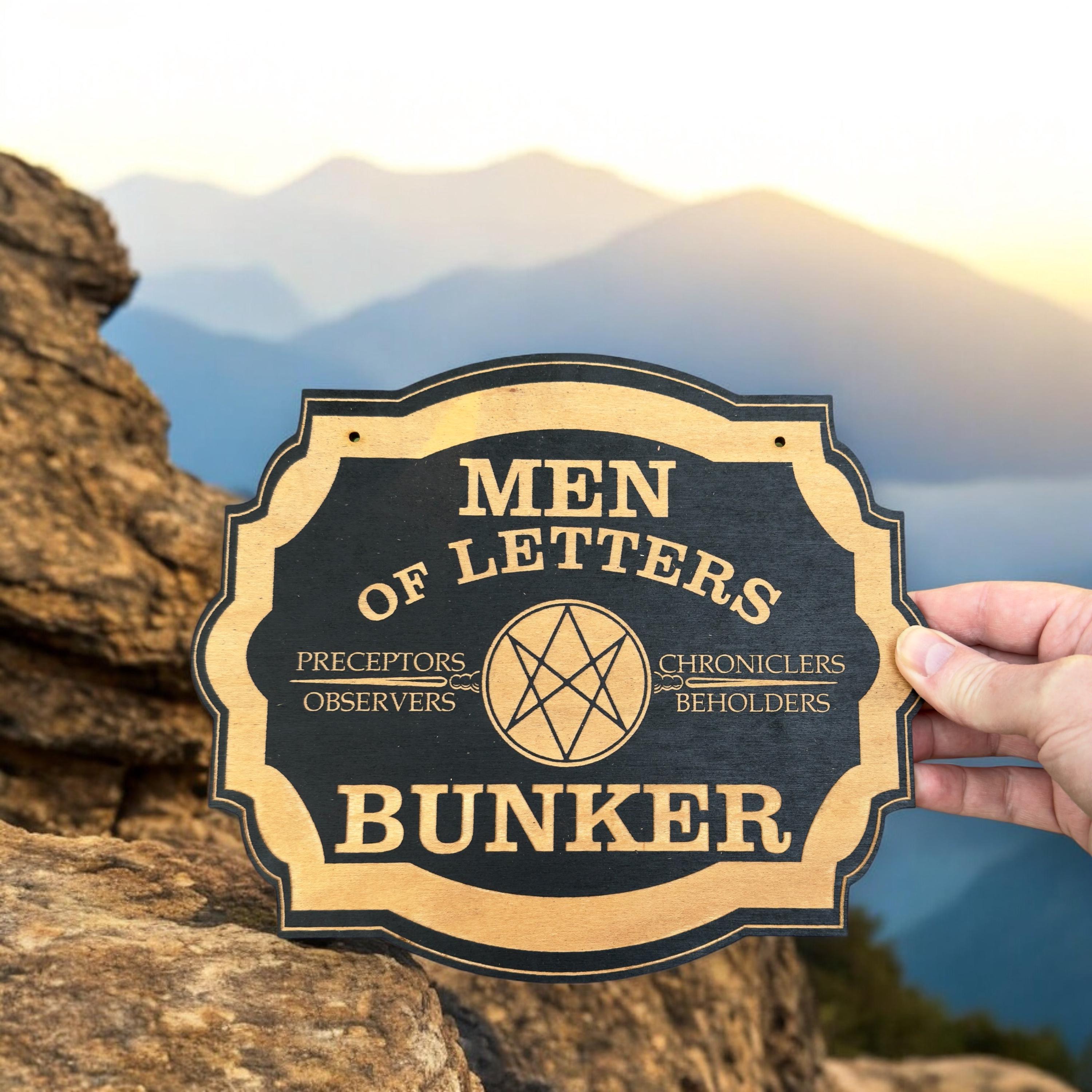 Men of Letters Bunker - Black Door Sign 10x8 - Etsy