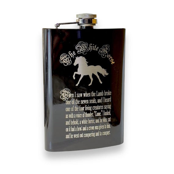 8oz BLACK The Red Horse Four Horsemen of the Apocalypse Flask 8oz BLACK The Red Horse Four Horsemen of the Apocalypse Flask