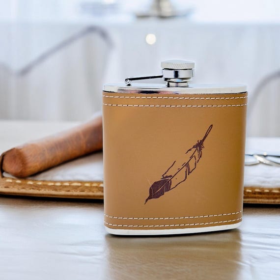 6oz Feather Leather Flask 6oz Feather Leather Flask