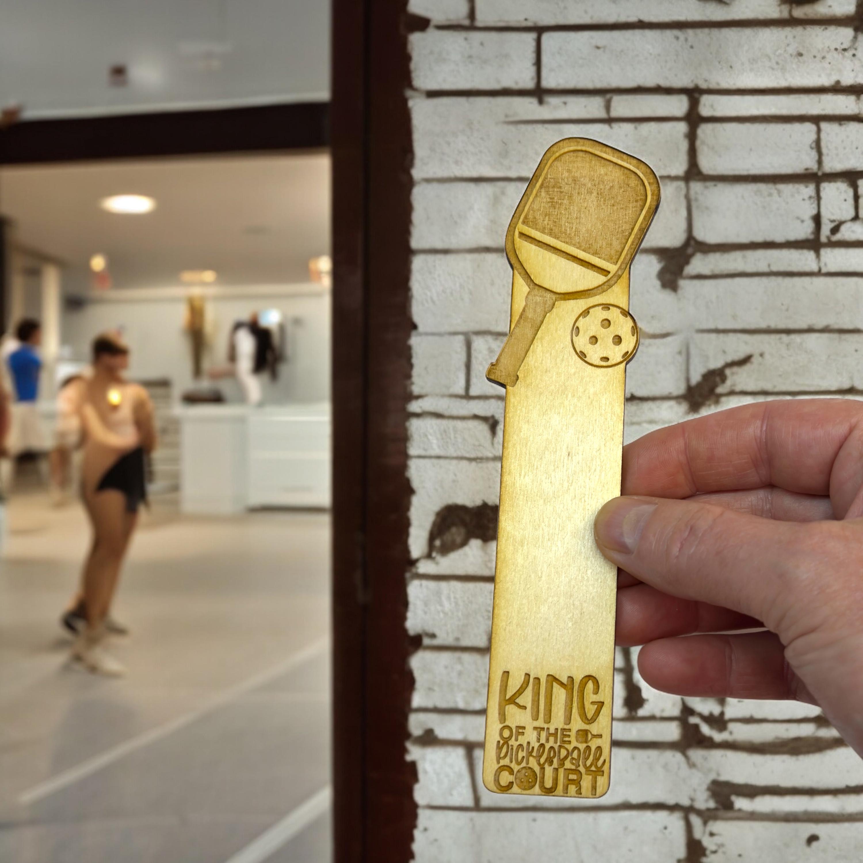 Bookmark - PERSONALIZED King of the pickleball court - Birch wood Bookmark - PERSONALIZED King of the pickleball court - Birch wood