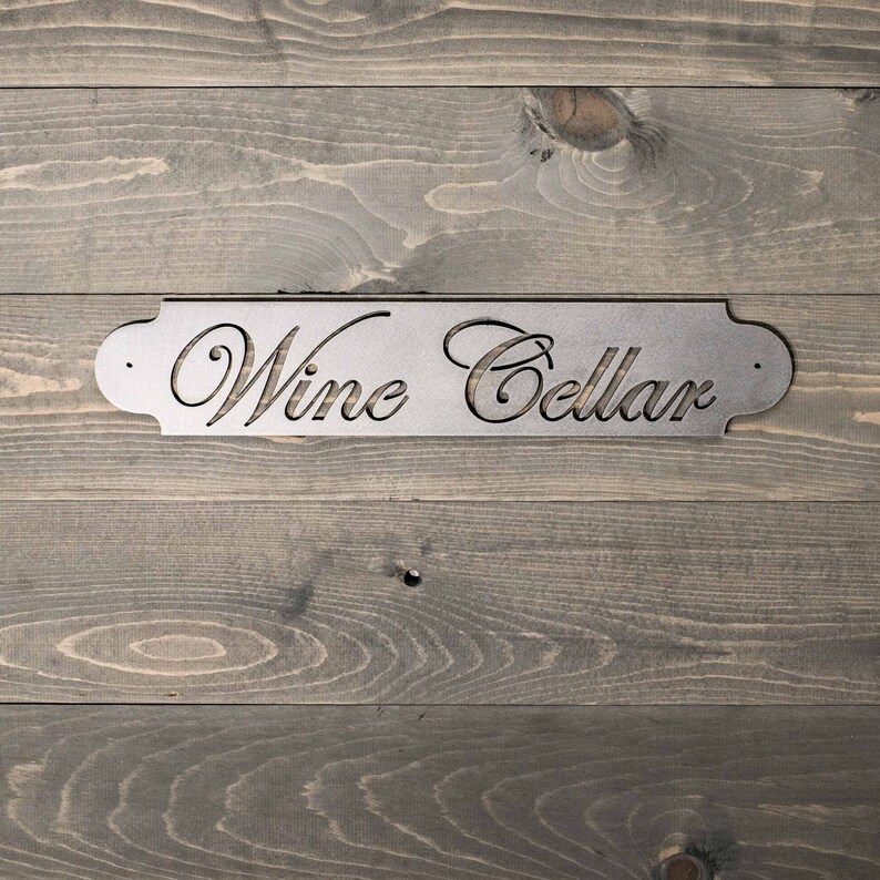 Wine Cellar Metal Cut Sign 19x4in Etsy