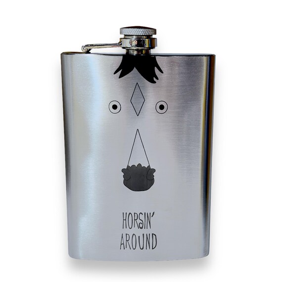 8oz Horsin Around Stainless Steel Flask 8oz Horsin Around Stainless Steel Flask