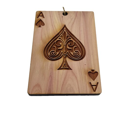 Ace of Spades Card - Cedar Ornament Ace of Spades Card - Cedar Ornament