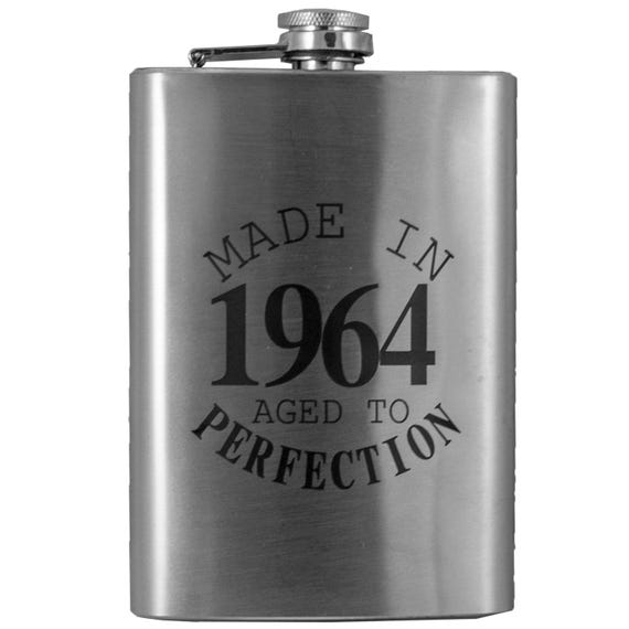 8oz Made in 1964 Aged to Perfection Stainless Steel Flask 8oz Made in 1964 Aged to Perfection Stainless Steel Flask