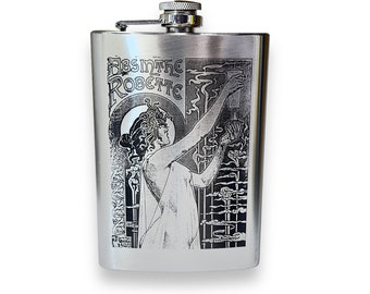 8oz Steampunk Flying Man Stainless Steel Flask 8oz Steampunk Flying Man Stainless Steel Flask