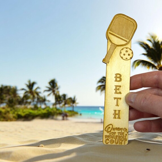Bookmark - PERSONALIZED Queen of the Pickleball Court - Birch wood Bookmark - PERSONALIZED Queen of the Pickleball Court - Birch wood