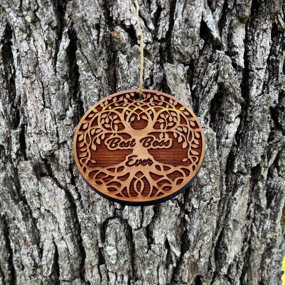 Best Boss Ever Celtic Tree of Life - Cedar Ornament Best Boss Ever Celtic Tree of Life - Cedar Ornament