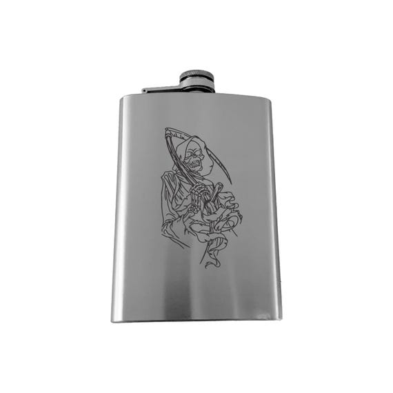 8oz Dealer of Death Grim Reaper Stainless Steel Flask 8oz Dealer of Death Grim Reaper Stainless Steel Flask