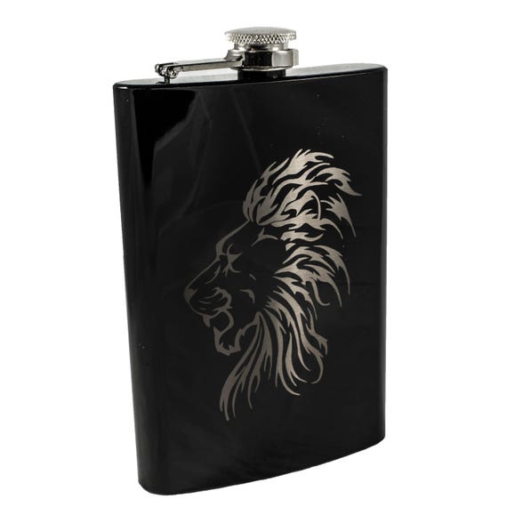 8oz BLACK Lion Flask 8oz BLACK Lion Flask