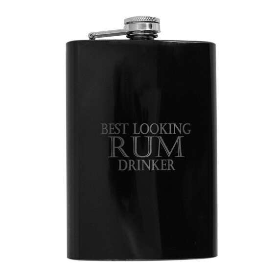 8oz BLACK Best Looking Rum Drinker Flask 8oz BLACK Best Looking Rum Drinker Flask