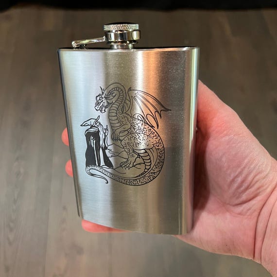 8oz Wizard and Dragon Stainless Steel flask 8oz Wizard and Dragon Stainless Steel flask