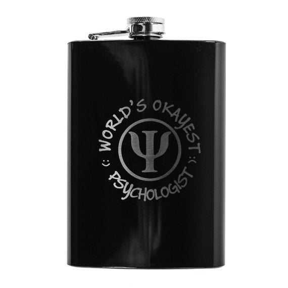 8oz BLACK World's Okayest Electrician Flask 8oz BLACK World's Okayest Electrician Flask