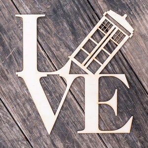 Love Sign - Police Call Box - 11x10 Love Sign - Police Call Box - 11x10