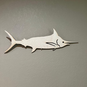Blue Marlin Fish Sign 6x19