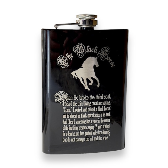8oz Horse BLACK Flask 8oz Horse BLACK Flask