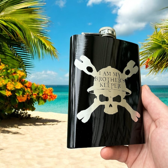 8oz BLACK I AM my brother's Keeper Flask 8oz BLACK I AM my brother's Keeper Flask