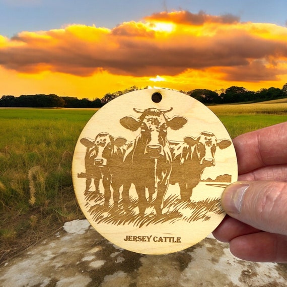 Ornament - Jersey Cattle Raw Wood Ornament - Jersey Cattle Raw Wood