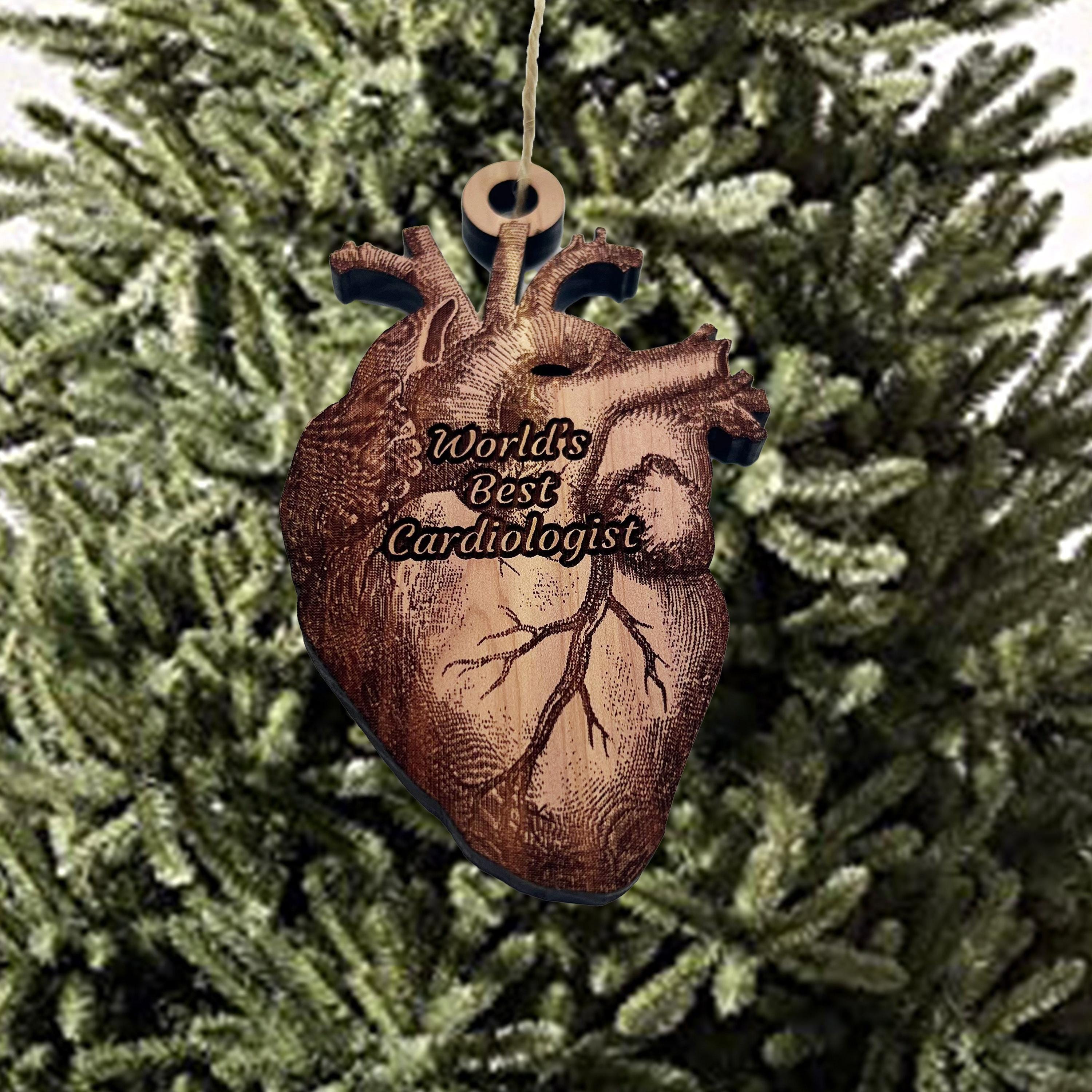 Worlds Best Cardiologist HEART - Cedar Ornament Worlds Best Cardiologist HEART - Cedar Ornament