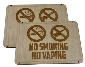 No Smoking No Vaping Sign 8x12 (QTY 2 SIGNS)