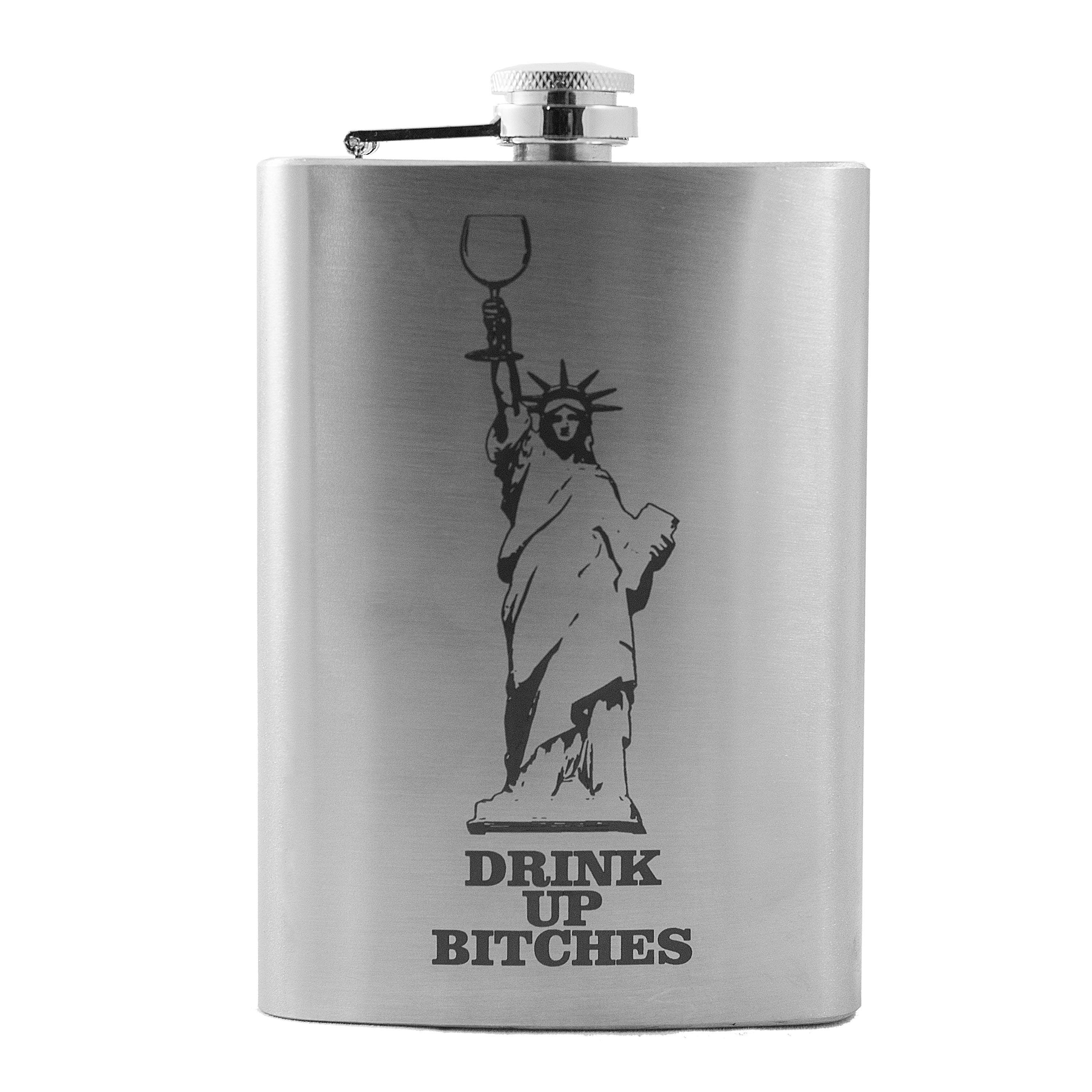 8oz Drink Up Bitches - Statue of Liberty Stainless Steel Flask 8oz Drink Up Bitches - Statue of Liberty Stainless Steel Flask