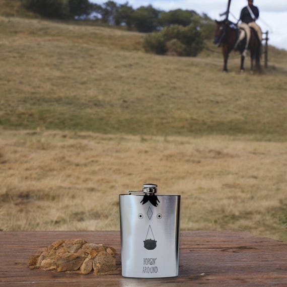 8oz Horsin Around Stainless Steel Flask 8oz Horsin Around Stainless Steel Flask