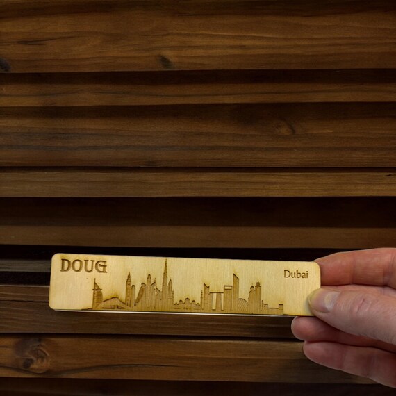 Bookmark - PERSONALIZED Dubai Skyline - Birch wood Bookmark - PERSONALIZED Dubai Skyline - Birch wood