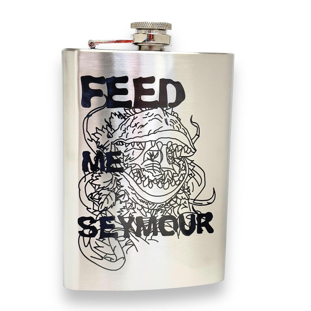8oz Feed Me Seymour Stainless Steel Flask 8oz Feed Me Seymour Stainless Steel Flask