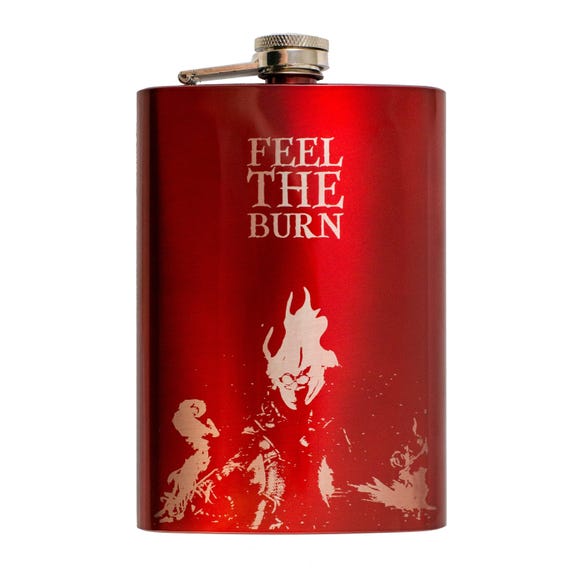 8oz RED Feel the Burn Flask 8oz RED Feel the Burn Flask
