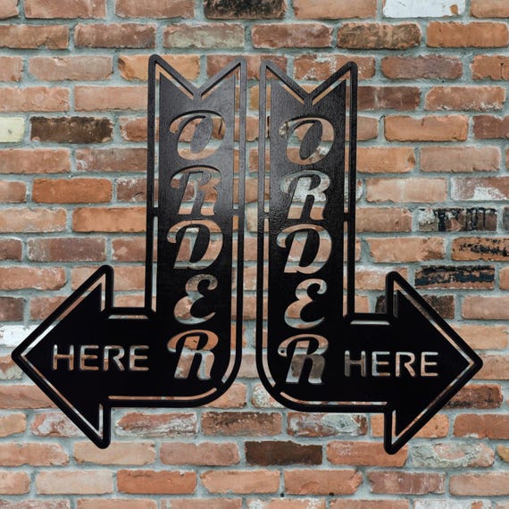 CUSTOM - Order Here Left and Right Arrows signs (Both Signs) CUSTOM - Order Here Left and Right Arrows signs (Both Signs)