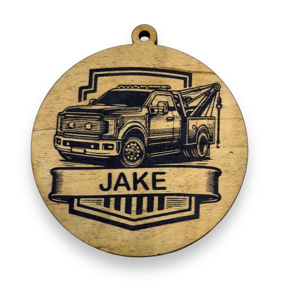 Ornament - Black - PERSONALIZED Tow Truck Wrecker Ornament - Black - PERSONALIZED Tow Truck Wrecker
