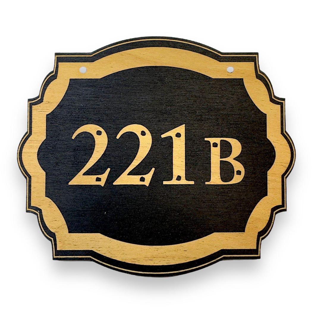 221b - Black Door Sign 5x6 - Etsy