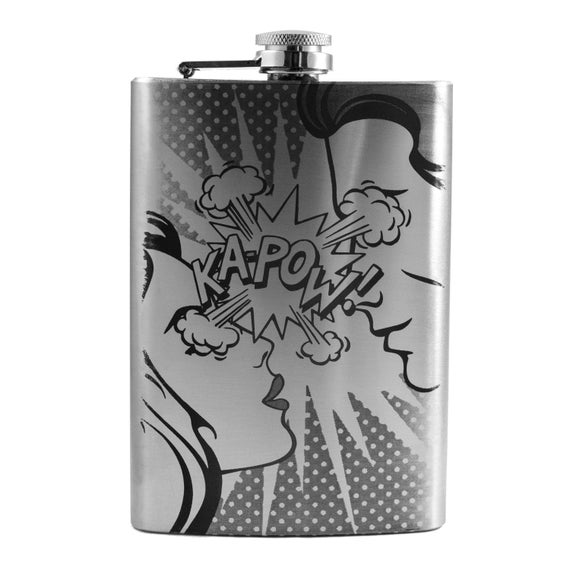 8oz Ka-Pow Stainless Steel Flask 8oz Ka-Pow Stainless Steel Flask
