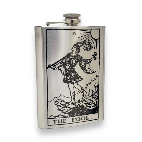 8oz - The Fool Tarot Card - SS Flask 8oz - The Fool Tarot Card - SS Flask