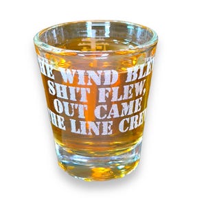 2oz Lineman with skull and cross tools Shot Glass 2oz Lineman with skull and cross tools Shot Glass