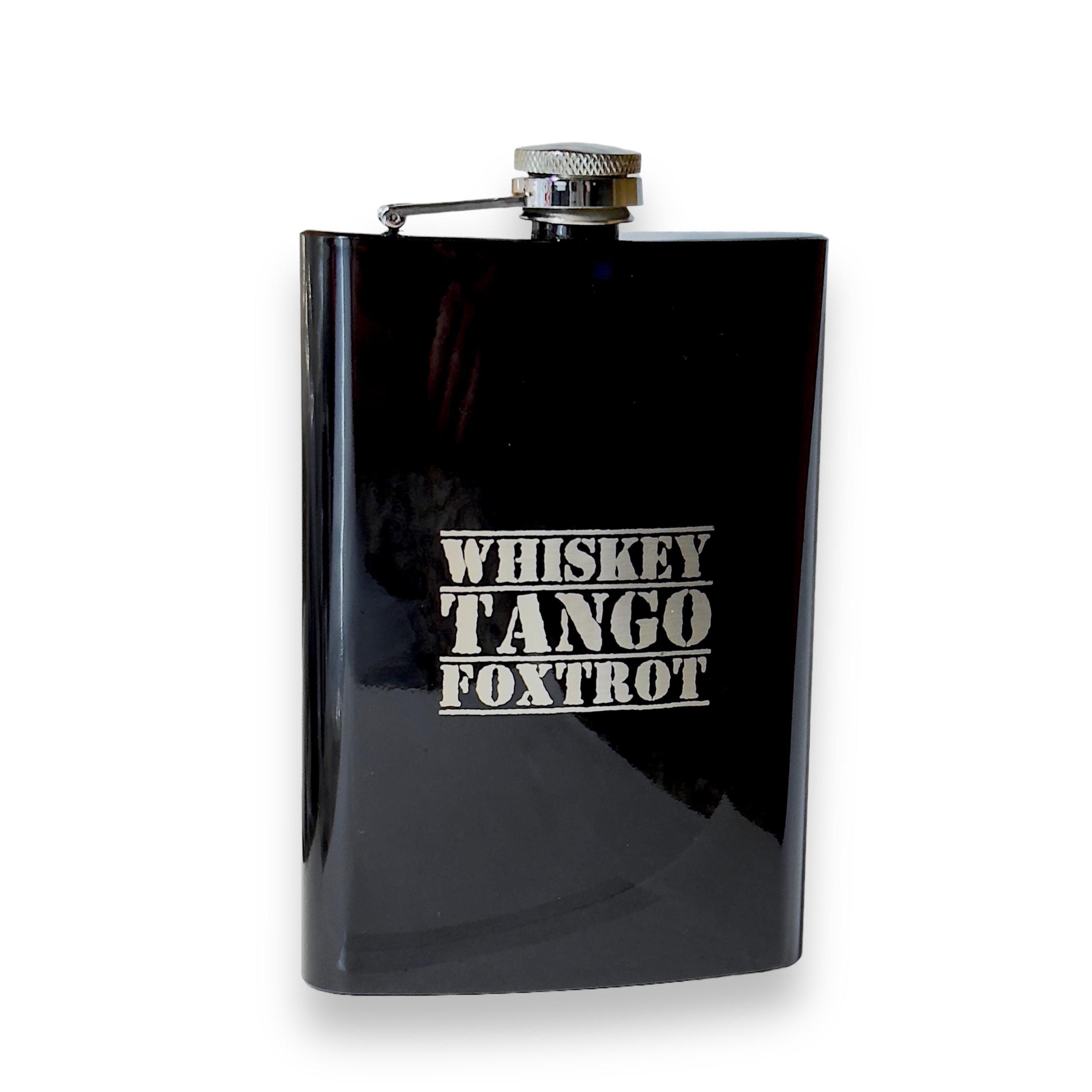 8oz BLACK Whiskey Tango Foxtrot Flask 8oz BLACK Whiskey Tango Foxtrot Flask