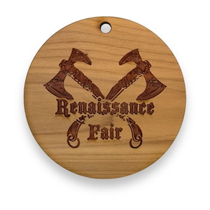 Cedar Ornament - Renaissance Fair - Raw Cedar 3x3in Cedar Ornament - Renaissance Fair - Raw Cedar 3x3in