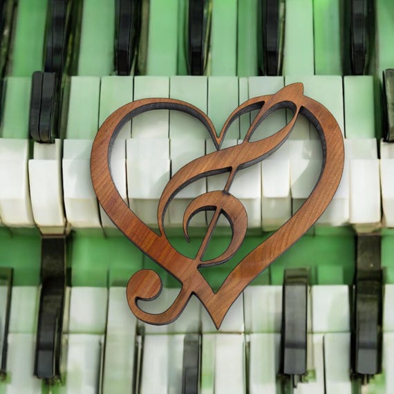 Heart and Treble Clef note - Cedar Ornament Heart and Treble Clef note - Cedar Ornament
