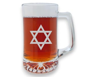 700 ml Bierkrug mit Henkel - Davidstern