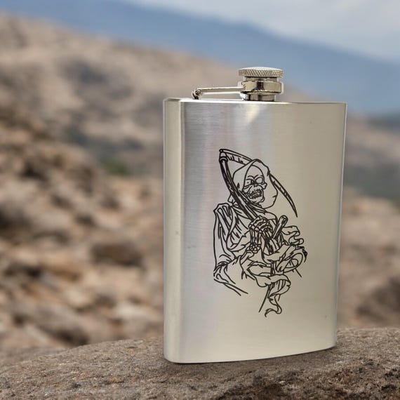 8oz Dealer of Death Grim Reaper Stainless Steel Flask 8oz Dealer of Death Grim Reaper Stainless Steel Flask