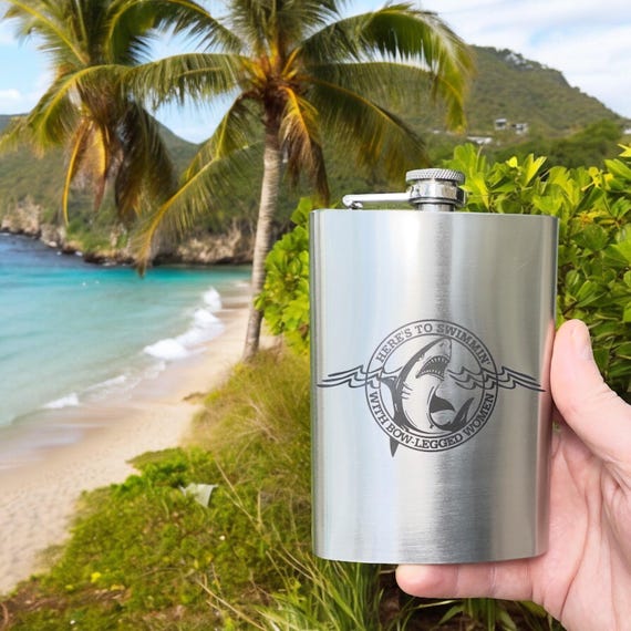8oz Here's to Swimmin with Bowlegged Women Stainless Steel Flask 8oz Here's to Swimmin with Bowlegged Women Stainless Steel Flask