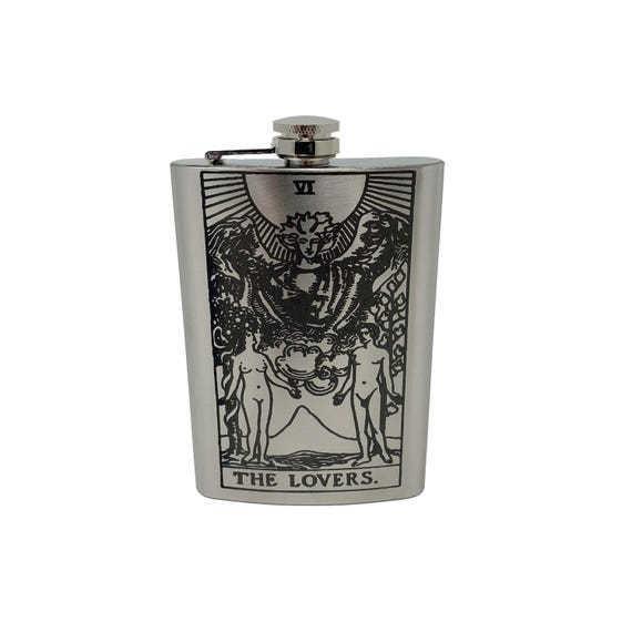 8oz - The Lovers Tarot Card - SS Flask 8oz - The Lovers Tarot Card - SS Flask