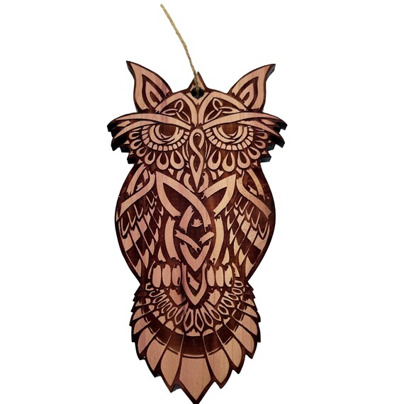 Cute Owl - Cedar Ornament Cute Owl - Cedar Ornament