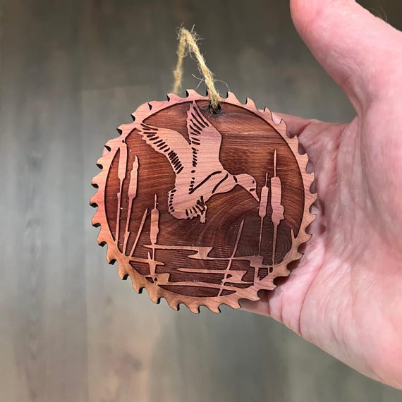 Sawblade with Duck - Cedar Ornament Sawblade with Duck - Cedar Ornament