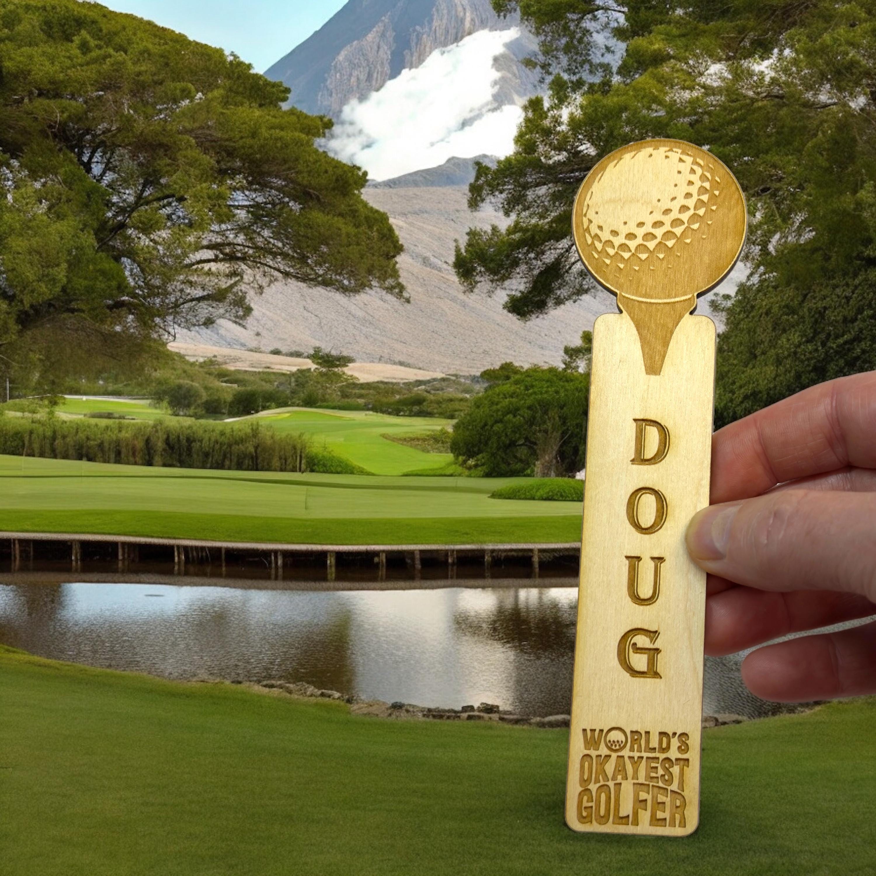 Bookmark - PERSONALIZED Worlds okayest golfer - birch wood Bookmark - PERSONALIZED Worlds okayest golfer - birch wood