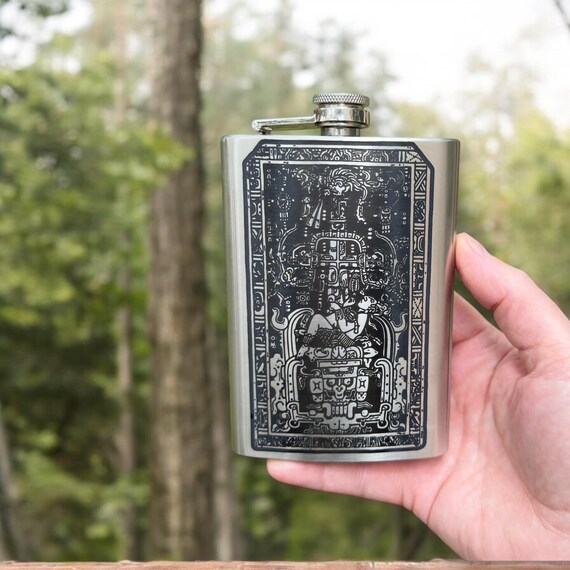 8oz Mayan Astronaut Stainless Steel Flask 8oz Mayan Astronaut Stainless Steel Flask