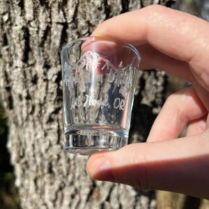 2oz Mt Hood Oregon Shotglass LASER 2oz Mt Hood Oregon Shotglass LASER
